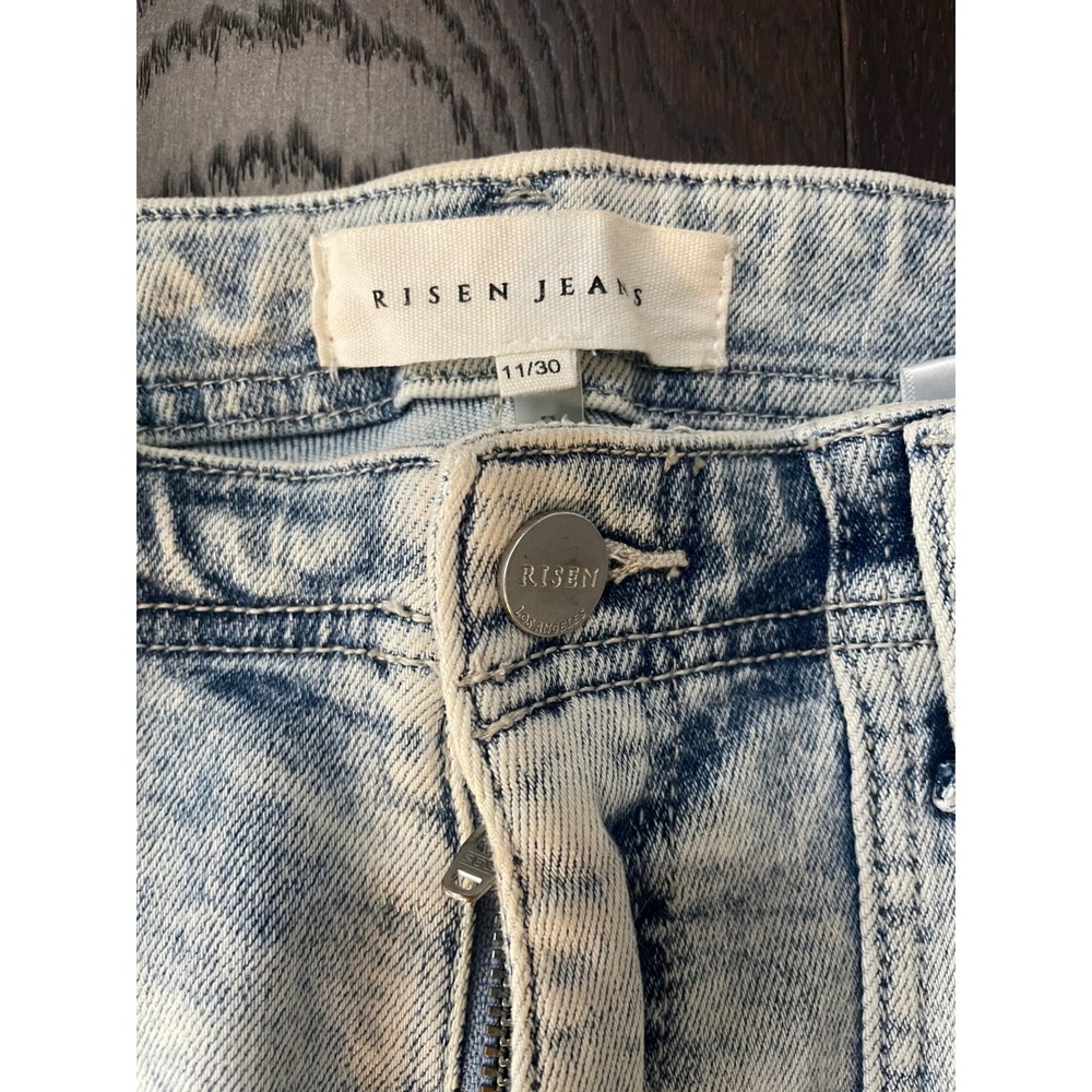 Risen Jeans Acid Wash Denim Joggers Light Blue Utility Pants RDP5652 Size 11 30 - Picture 5 of 8